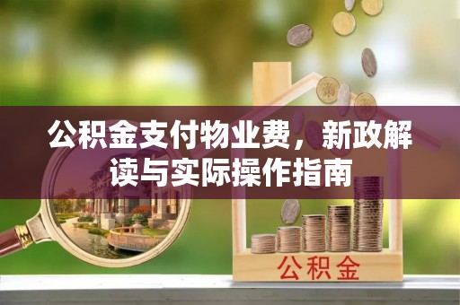 舞钢公积金支付物业费，新政解读与实际操作指南